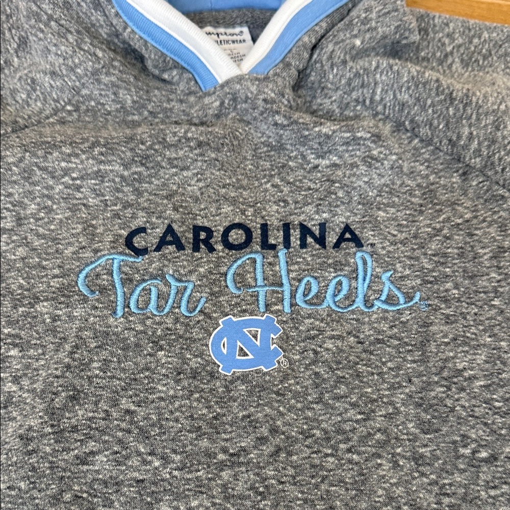 Champion Women's Heather Gray and Light Blue Hoodie - Picture 2 of 5